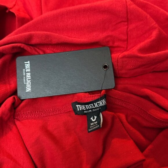 True Religion Men's Hooded Tank Top Red World Tour Buddha Logo Sz Medium - Picture 6 of 6